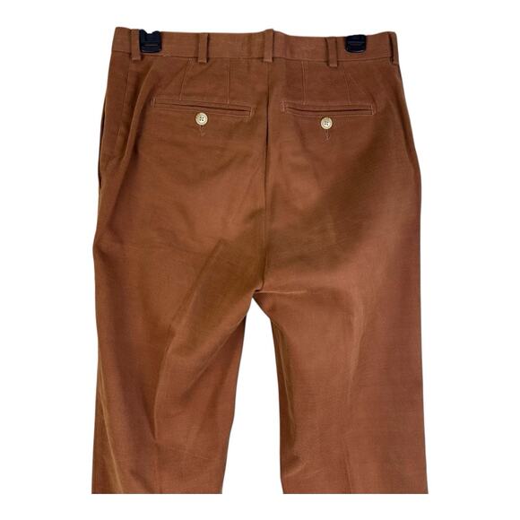 Peter Millar Pants Men’s 33 Brown Wool Cotton Blend Brushed Twill - Picture 5 of 12